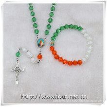 Multcolours Beads Rosary, Plastic Rosary Sets, Colourful Rosary Necklace and Bracelet (IO-crs001)